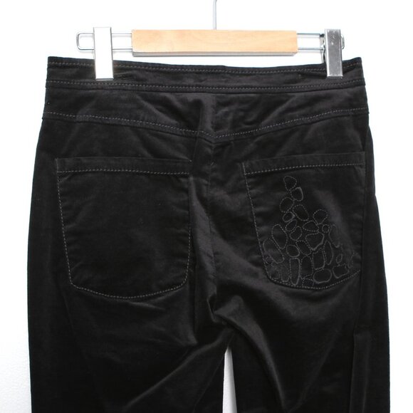 Olsen LEA Micro Cord Velvet Straight Leg Pant Trouser Stretch Black Casual - Picture 3 of 8